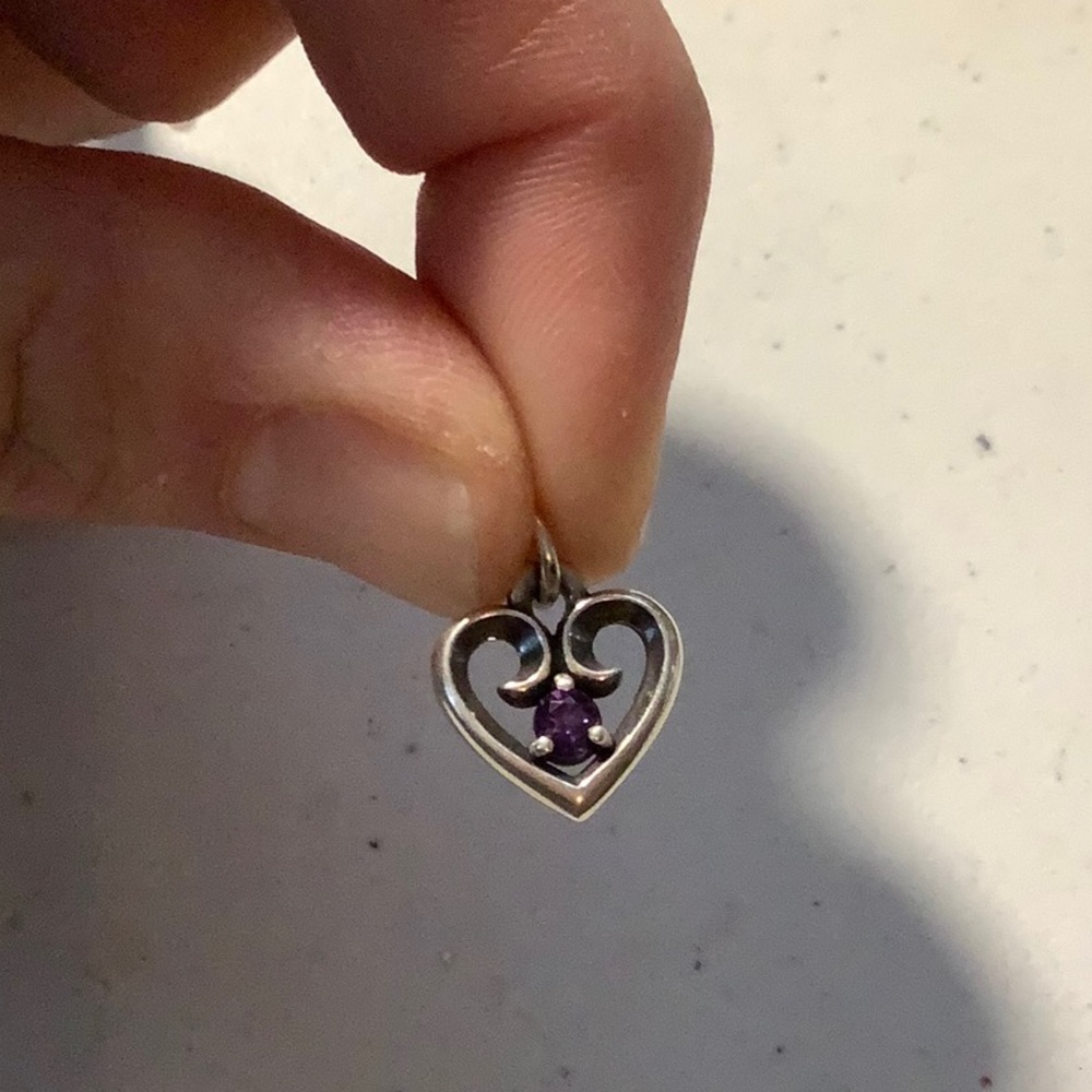 James Avery Amethyst Remembrance Heart